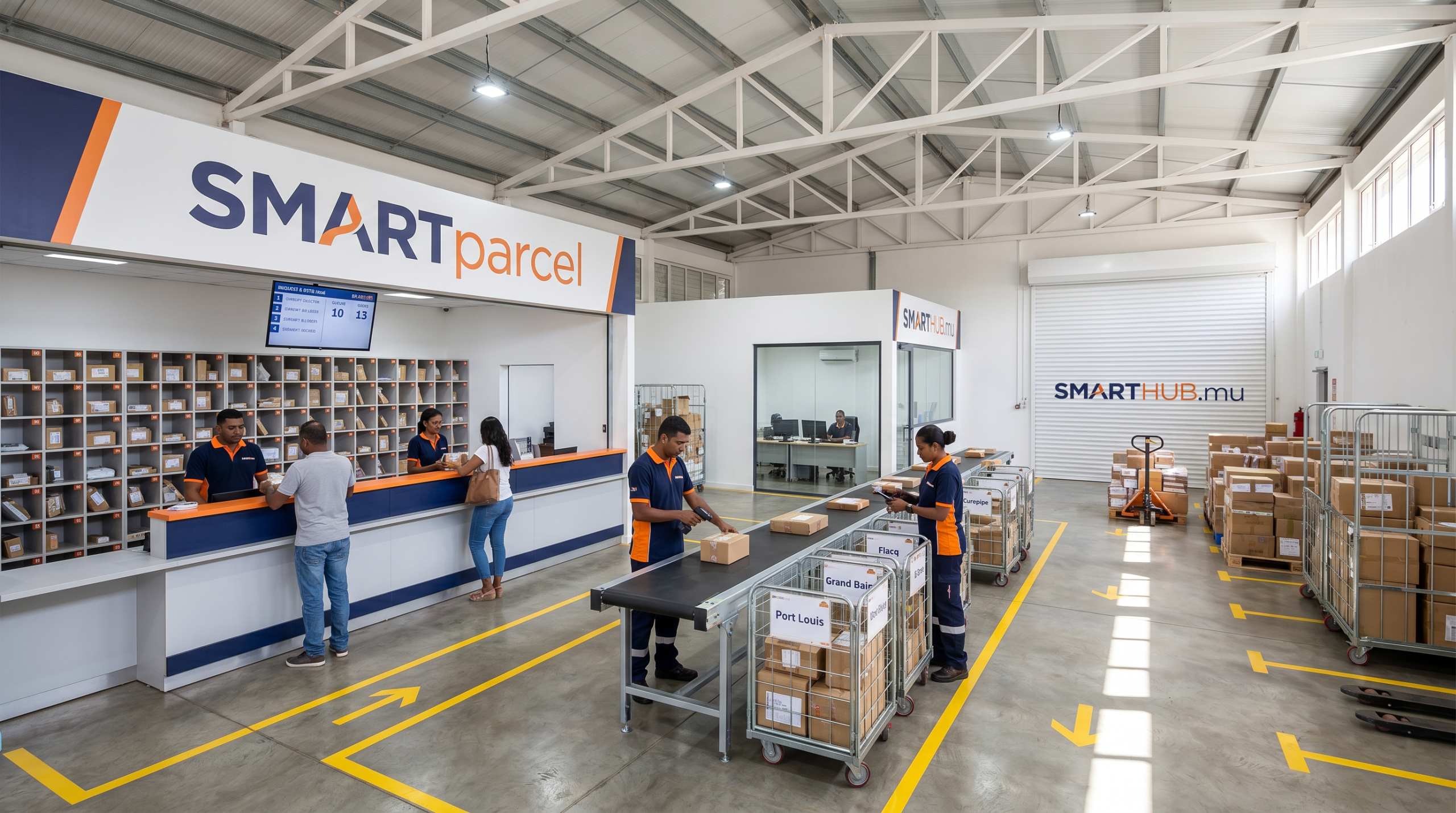 Inside the Smart Hub.mu SMARTparcel sorting hub
