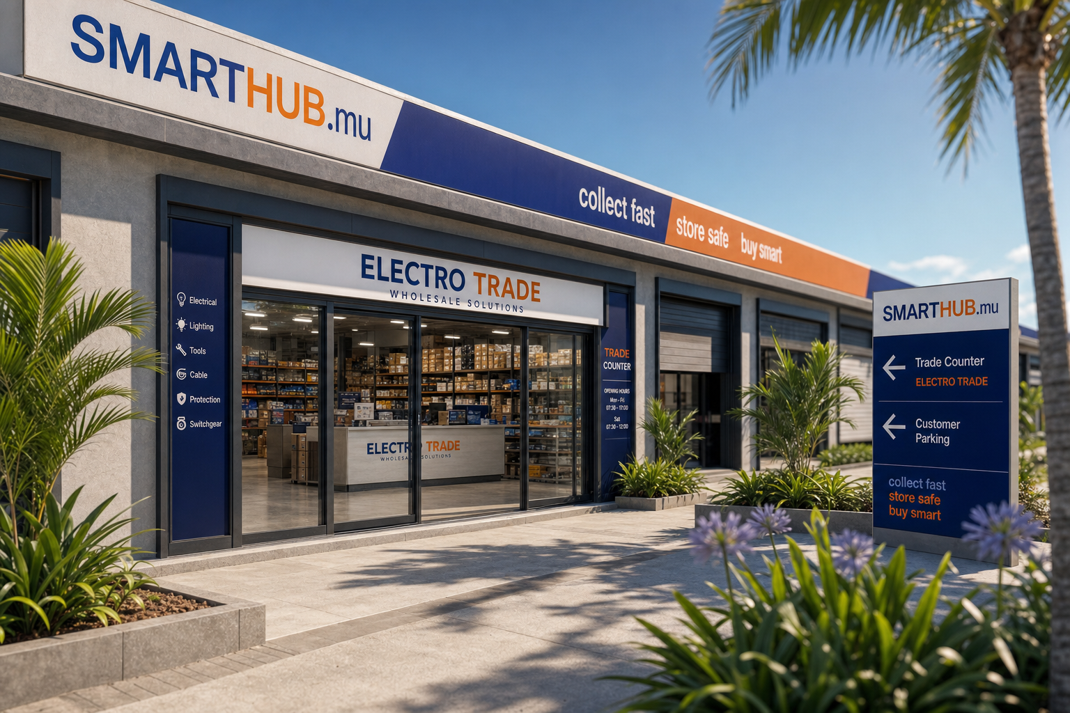 Trade counter unit operating from a Smart Hub.mu storefront
