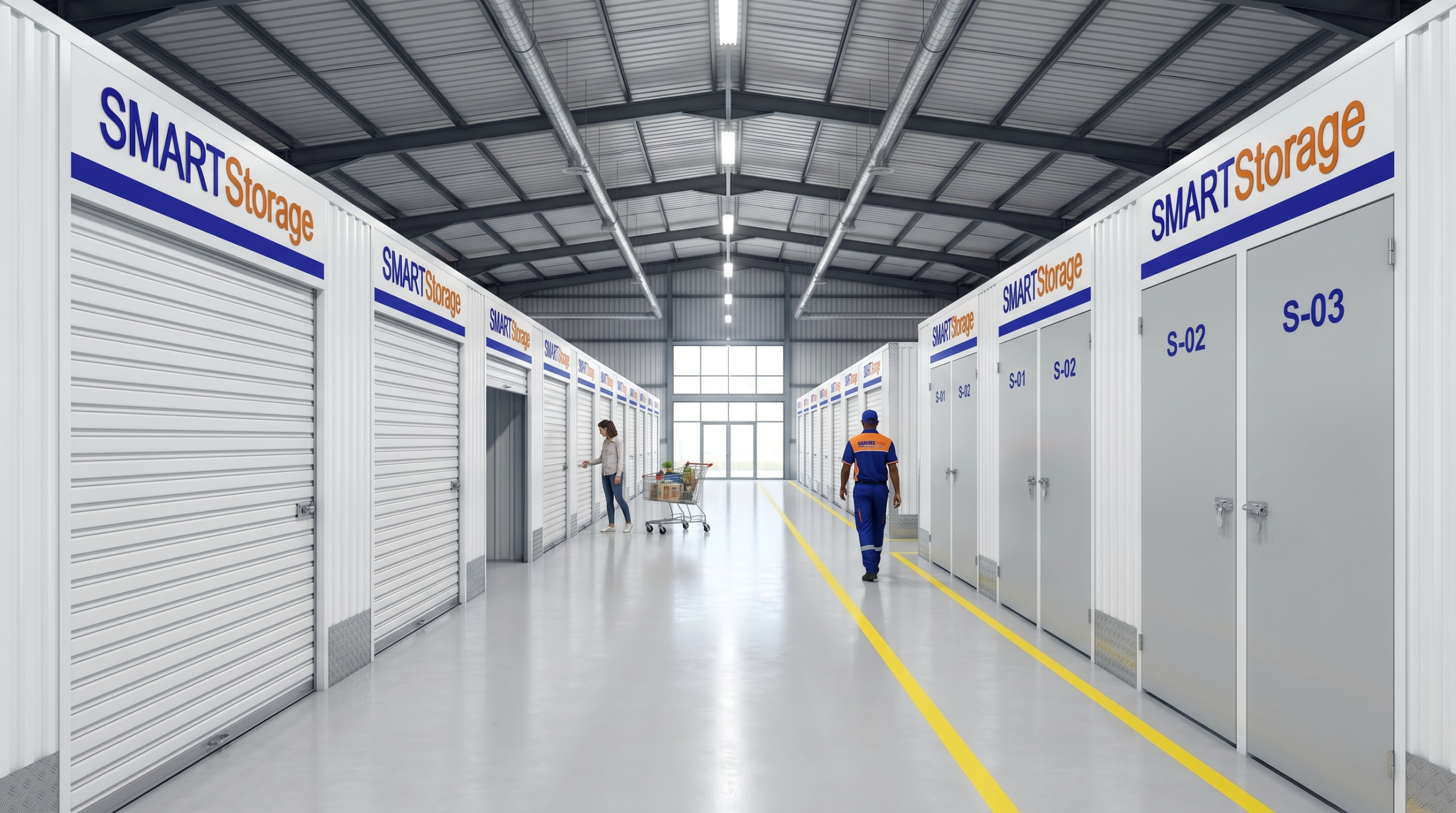Inside a Smart Hub.mu SMARTStorage unit corridor